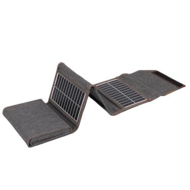 Imagem de LiebeWH Carregador USB Dobrável de Painel Solar de 16 W, Silício Monocristalino, Eficiência de 22%, Portátil para Camping e Caminhadas, Tecido Oxford à Prova d'água