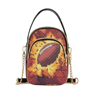 Imagem de CEBUGI Bolsa tiracolo feminina clutch para telefone bolsa de ombro elegante de futebol com alça de corrente removível