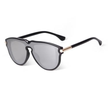Imagem de HCHES Óculos de Sol Fashion Feminino Masculino Oversized UV400 com Lentes Degradê para Uso Externo (6)