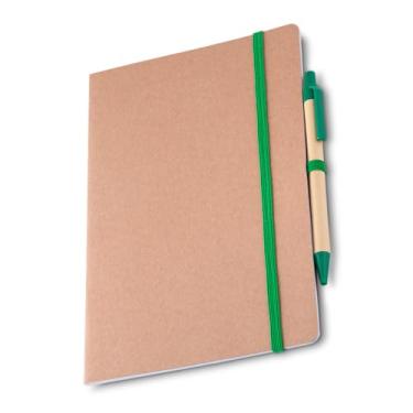 Imagem de Mini Caderno Kraft com 70 Folhas Pautadas, Blocos Adesivos Coloridos, Disco Rotativo dos Dias da Semana, Caneta Azul em Papelão Reciclado (Kit escritório Azul)