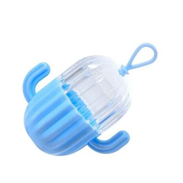 Imagem de Semme Caixa de Armazenamento de Esponja de Maquiagem Portátil Formato de Cacto Suporte para Liquidificador de Beleza Estojo de Transporte para Organizador de Viagem Material PS (Azul)