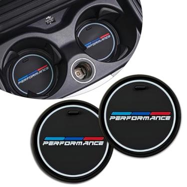 Imagem de Erivis 2 peças de porta-copos de carro luminoso antiderrapante de silicone embutido porta-copos para copos de carro para BMW M X3 X5 X1 X4 X7 X6 1 5 6 3 8 4 Series Z4 XM IX acessórios, com logotipo