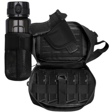 Imagem de ARVAGGCY Bolsa de cintura casual masculina e feminina com suporte oculto para garrafa de água, ajustável, adequada para esportes ao ar livre, viagens, trilhas, ciclismo