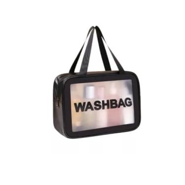 Imagem de Nécessaire Organizadora Feminina com Alça, Poliéster, 30x10x20 cm, Cores Sortidas (Rosa, Branca, Preta), Leve e Durável