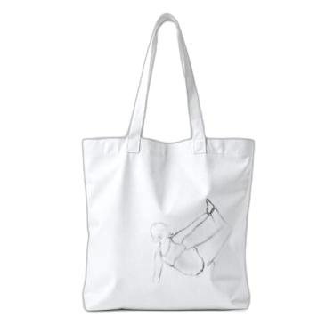 Imagem de Kit 10 Sacola Ecologica s Charmosas e Reutilizáveis 38x41.5cm Estampa Mulher Grávida Yoga