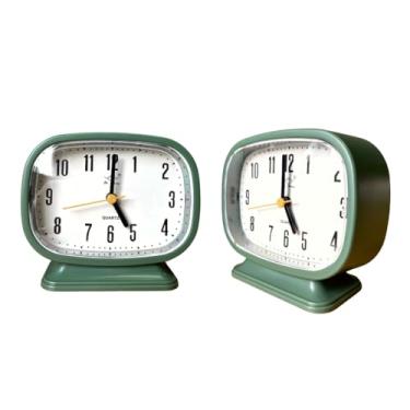Imagem de Relógio Despertador Moderno Minimalista à Pilha - Colorido para Mesa Cabeceira, Decoração de Ambiente, Presente Prático e Elegante para Casa, Quarto ou Escritório (Verde)