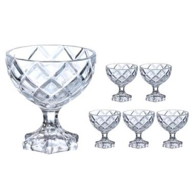 Imagem de Kit 6 Taças Sobremesas De Vidro Sorvete Pineapple Diamond Diamante 170