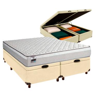 Imagem de Conjunto Cama Box Bau Blindado Queen + Colchão Molas Ensacadas Hanover Inducol