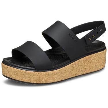 Imagem de Crocs Sandália feminina Brooklyn Cork Low Wedge, Preto/preto, 37