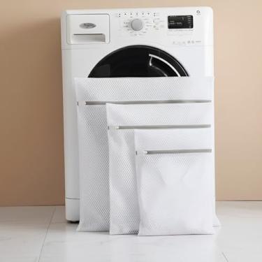 Imagem de Sacos de lavar roupa com 3 conjuntos de sacos de lavagem com zíper, saco de roupa de malha, sacos de lingerie para lavar roupas delicadas