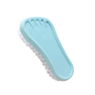 Imagem de Escova de limpeza de cerdas macias multiuso - Cuidado suave para sapatos, roupas e itens delicados | Ferramenta portátil de limpeza doméstica e de viagem (azul)