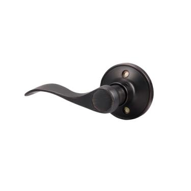 Imagem de Probrico Maçanetas de porta falsas, maçaneta de porta falsa interior bronze polido a óleo para armário de corredor, maçaneta de porta canhoto sem giro, estilo ondulado, 1 pacote