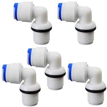 Imagem de Adaptador de conexão rápida de rosca macho de 1/10.2 cm para tubo de 1/10.2 cm, encaixe de tubo de plástico push-fit para sistemas de filtro de água de osmose reversa RO, dispensadores de bebidas