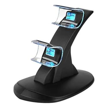 Imagem de Estação de Carregamento Duplo para Controle PS5 YAREMYEYE – Dock Charger Rápido com Proteção IC, LED Indicador e Cabo USB Tipo C
