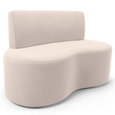 Imagem de Sofá 2 Lugares Orgânico Para Sala de Estar Living Larissa L02 Suede Bege - Lyam Decor