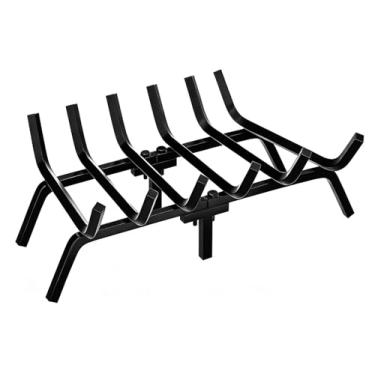 Imagem de FEED GARDEN Grelha de lareira 61 cm Suporte de lareira de ferro fundido resistente, grade de aço sólido de 1,27 cm para lareira para uso interno e externo, acessórios de lareira para fogão a lenha