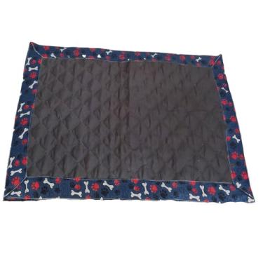 Imagem de Tapete Higiênico Pet Impermeável Escuro Marrom Pequeno Reutilizável Lavável Nuvem Azul Bebê