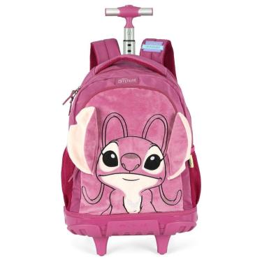 Imagem de Mochila de Rodinhas Escolar Juvenil Peluciada Stitch-Feminino