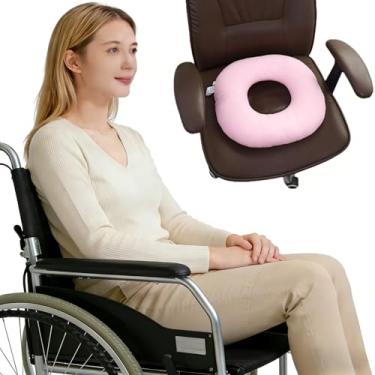 Imagem de WEEOATAR Almofada de assento, almofada de assento de cadeira de rodas, tecido duplo para climas quentes e frios, 35 x 29 cm, alivia ciática, dor nas costas e cóccix para cadeira de rodas, cadeira de