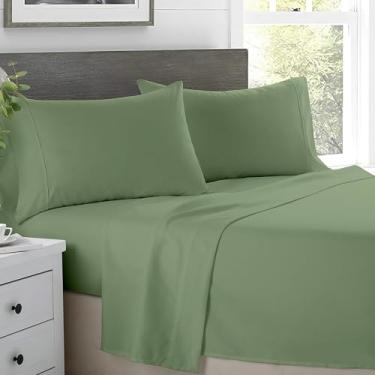 Imagem de SKY BEDDINGS Jogo de cama king size - 100% algodão egípcio - Conjunto de lençóis King 600 Therad Count com bolso profundo de 40,6 cm - 4 peças de lençóis de luxo king size - tecido de cetim macio e