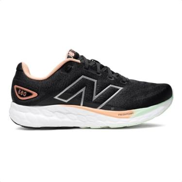 Imagem de Tenis New Balance Fresh Foam 680V8 Feminino, Preto/Coral, 35