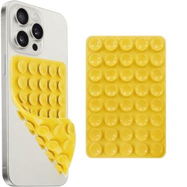 Imagem de Suporte de telefone com sucção dupla face de silicone, 2 peças, aderência adesiva removível, acessório de selfie e vídeo com as mãos livres, suporte de sucção de telefone TikTok tendência para iPhone