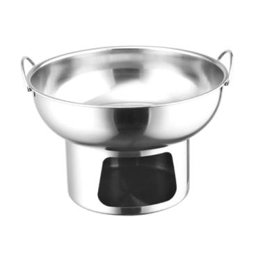 Imagem de Generic Panela de aço inoxidável para fondue, sobremesa, tradicional, pequena panela chinesa, ideal para de cozinha, trilhas, casa, camping e festas, 18cm