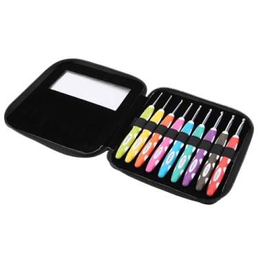 Imagem de Generic Conjunto de Ganchos de crochê Ergonômicos de Alumínio, 9 Peças, Ferramentas de Agulhas Suaves para Fios Pesados ​​ou Finos para Entusiastas de tricô (Embalagem PU)