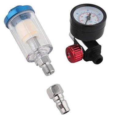 Imagem de Generic Filtro Regulador de Pressão de Ar para Ferramenta de Pistola de Pulverização Entrada de Rosca de 1/4 pol. Tigela Transparente Acessório Pneumático de Inspeção Visual para Repintura