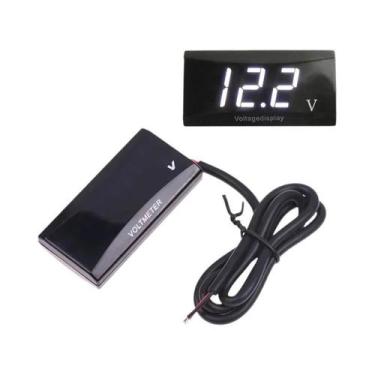 Imagem de Voltímetro Digital LED 12V Com Proteção Contra Polaridade Inversa Para