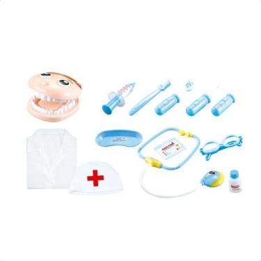 Imagem de Brinquedo Infantil Kit Dentista Azul Com Avental e Acessórios Fenix - 