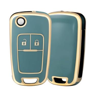 Imagem de Capa de chaveiro de TPU de 2 botões compatível com Chevrolet, serve para Cruze/Captiva/Spark/Trax/Aveo/Matiz e Opel Astra/Meriva/Mokka/Zafira, acessórios para chaves de carro