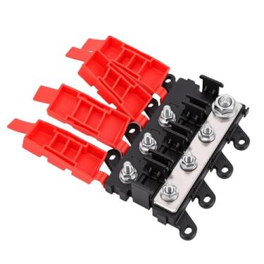 Imagem de Luocute Suporte de Fusível 200A, Caixa de Fusíveis de Alta Corrente de 1 Em 3 Saídas Com Fundo de Encaixe para Expansão Flexível, à Prova de Poeira e à Prova de Ferrugem para