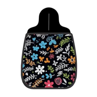 Imagem de Lixeira De Carro Organizador Lixinhocar Flores Desenho Mão Preto