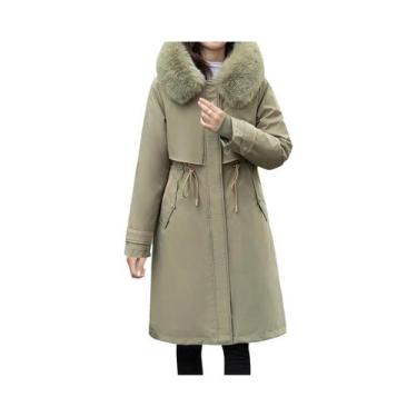 Imagem de Parka Feminina De Algodão De Comprimento Médio Com Capuz Estilo Corean