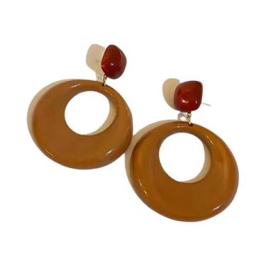 Imagem de Brincos Femininos Geométricos Quadrados E Redondos Em Cores Frescas, A