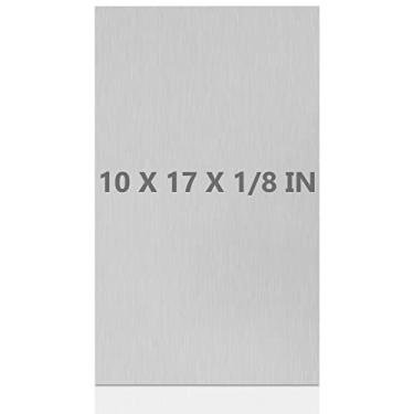 Imagem de Lswteiz 6061 T651 Chapa de Alumínio de 10 X 17 X 1/8(0,125”) Placa de Alumínio Fina Lisa Coberta com Película Protetora, Retângulo Tratável Termicamente Placa de Metal de Alumínio de 3 Mm para Artesan