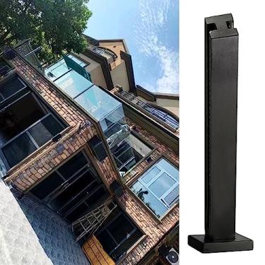 Imagem de Poste de grade de vidro, poste de escada, postes de balaustrada externos de aço inoxidável, trilhos de mão sem vidro, poste de corrimão de vidro de escada para vidro de 10-12 mm, kit de grades de