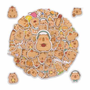 Imagem de 200 pçs adesivos capivara vinil à prova d'água fofos desenhos animados animais decalques para adultos adolescentes crianças mulheres homens, capa de telefone guitarra skate laptop garrafa de água