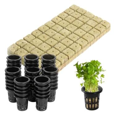 Imagem de de Lã de Rocha para Plantio,Materiais Para Mudas De Flores Sem,Plugues Para Arranque De Lã De Rocha - Para Jardineiros Agricultores Jardim Vegetais Frutas Pátio Canteiros Flores Estufa