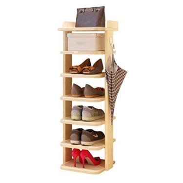 Imagem de HHHJQFAAT Sapateira com economia de espaço 7 andares Rack de armazenamento doméstico 101 × 8 × 30 cm Organizador de armazenamento de prateleira de sapatos