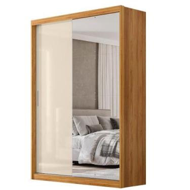 Imagem de Guarda Roupas Solteiro com Espelho 2 Portas de Correr 4 Gavetas Riva F