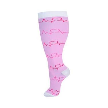 Imagem de Meias De Compressão plus Size 2XL-4XL 20-30 mmHg Para Panturrilhas Lar