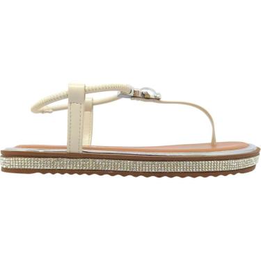 Imagem de Sandália Dedo Feminina Papete Casual Dia a Dia Passeio Verão Com Strass Moleca 5413.1537