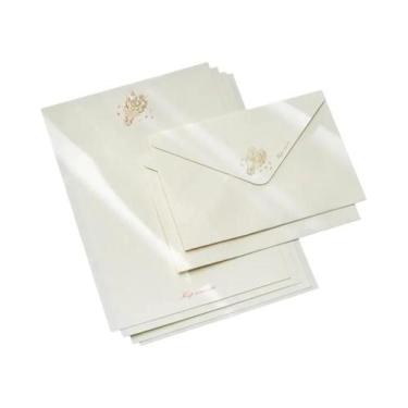 Imagem de Conjunto de 4 cartas + 2 envelopes, planejador romântico, cartão de fe