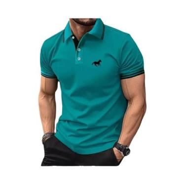 Imagem de Camisa Polo Casual Masculina Super Grande De Manga Curta Com Botão E G