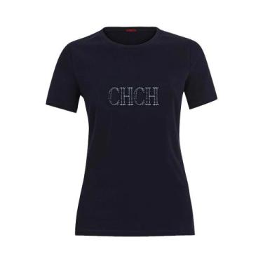 Imagem de CHCH Camiseta feminina verão nova alta qualidade em torno do pescoço b