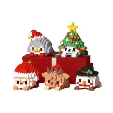 Imagem de Conjunto De Blocos De Montar De Natal HUIQIBAO MOC: Alce, Veado, Papai