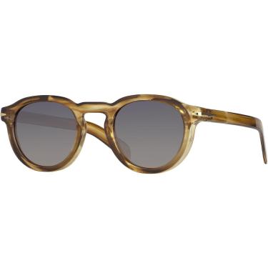 Imagem de Óculos de Sol Formato Redondo Com Proteção UV400 Polarizado Efeito Madeira Translúcido Moderno 6390-Unissex