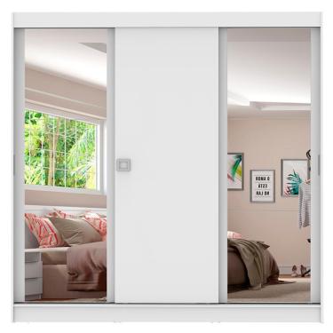 Imagem de Guarda Roupa Casal Napoli 3 Portas 2 Espelhos Branco Madesa